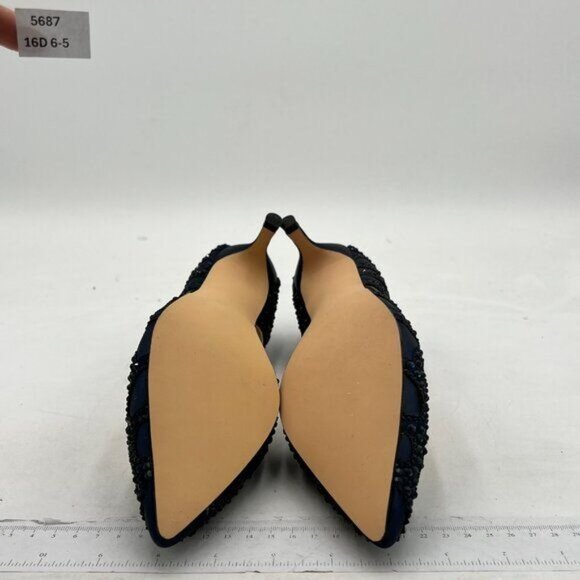 XYD Women's Pumps, Elegant Pointed Toe, D'Orsay Kitten Low Heels, Rhinestone - Picture 6 of 7